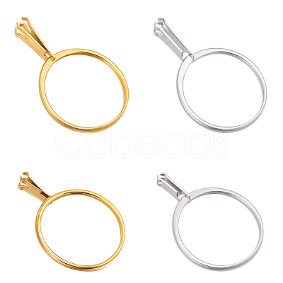 4Pcs 4 Styles 304 Stainless Steel Finger Ring Components DIY-BBC0003-14-1