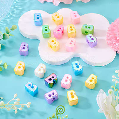 20Pcs UV Plating Opaque Acrylic European Beads OACR-TADJ0001-16B-1