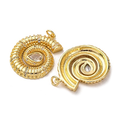 Brass Micro Pave Cubic Zirconia Pendants KK-A271-02A-G-1