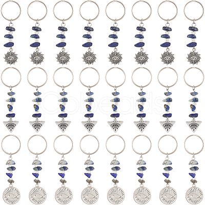 10 Sets Tibetan Style Alloy Keychain KEYC-CP0001-30-1