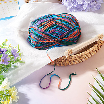 Light Gradient Segment Dyed Polyester Yarn DIY-TADJ0002-005D-1