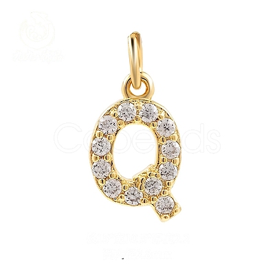 Brass Cubic Zirconia Pendants with Jump Rings FIND-PW0024-09Q-1