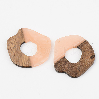 Opaque Resin & Walnut Wood Pendants RESI-S389-050A-C02-1
