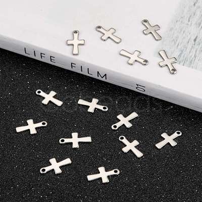 Tarnish Resistant Cross Stainless Steel Charms Pendants X-STAS-Q168-07-1