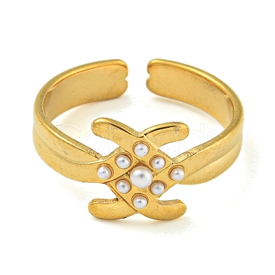 Ion Plating(IP) 304 Stainless Steel Cuff Open Rings RJEW-K283-02G-1