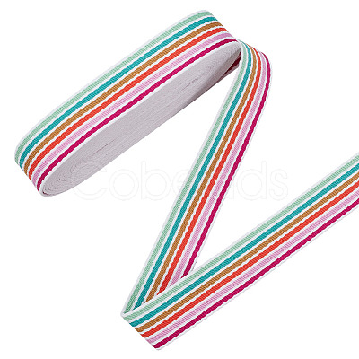 10 Yards Stripe Pattern Polycotton Ribbon OCOR-ME0001-30-1