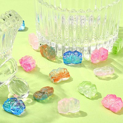 70Pcs 7 Colors Two Tone Glass Beads GLAA-CJ0001-78-1