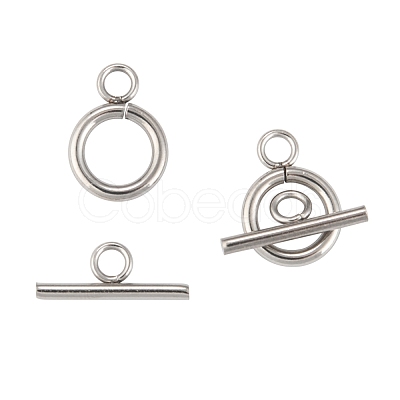 Tarnish Resistant 304 Stainless Steel Toggle Clasps STAS-F114-04P-B-1