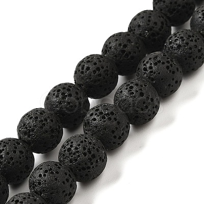 Natural Lava Rock Bead Strands X-G-L435-03-8mm-18-1