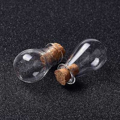 Glass Cork Bottles Ornament AJEW-O032-02F-1