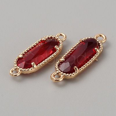 Golden Plated Brass Pave Glass Connector Charms LS-FIND-WH0110-728G-09-1