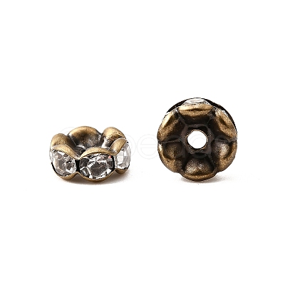 Brass Rhinestone Spacer Beads RB-A014-L8mm-01AB-NF-1