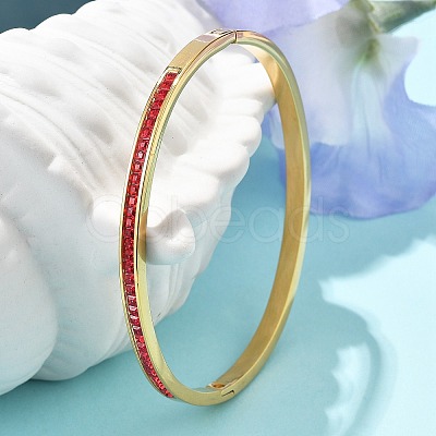 304 Stainless Steel Rhinestone Bangles for Women BJEW-Z092-06G-1