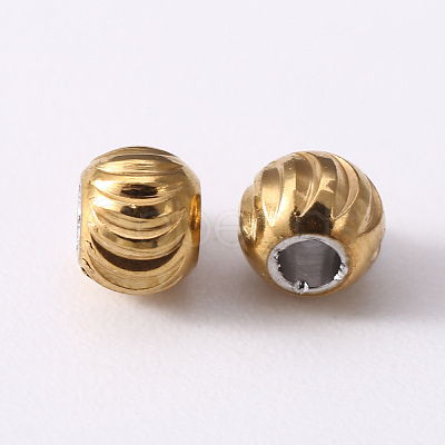 201 Stainless Steel Corrugated Beads STAS-S103-17B-G-1