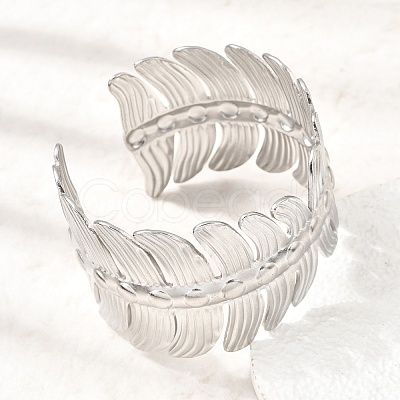 40MM 304 Stainless Steel Leaf Wide Cuff Bangles for Women SA-CBAB767-31P-1