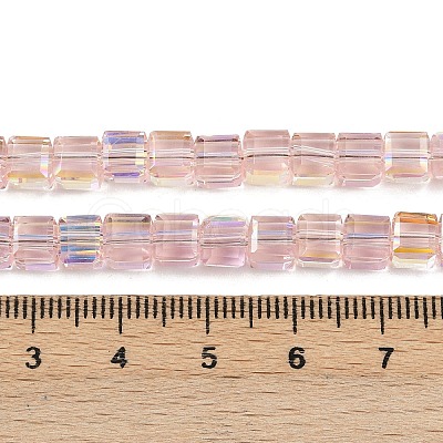 Electroplate Transparent Glass Beads Strands EGLA-B011-07A-AB05-1