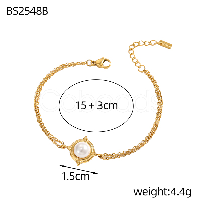 304 Stainless Steel Link Bracelets STAS-OY008-20G-1