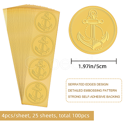 Self Adhesive Gold Foil Embossed Stickers DIY-WH0211-323-1