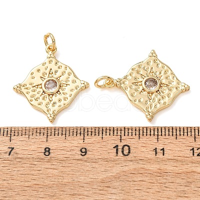 Brass Pave Clear Cubic Zirconia Pendants CU-CBA2907-11G-1