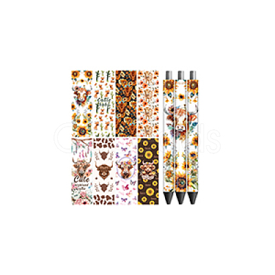 12Pcs Plastic Rub on Transfer Stickers DIY-WH0611-002-1