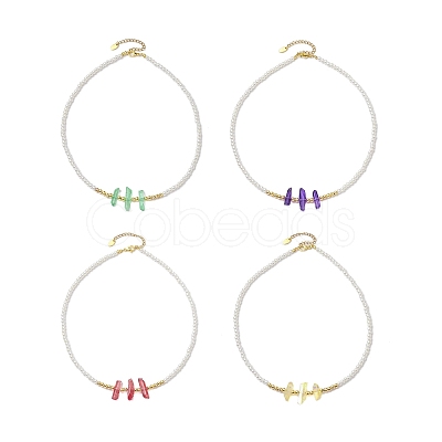 4Pcs 4 Styles ABS Plastic Imitation Pearl Beaded Necklaces NJEW-JN04859-1