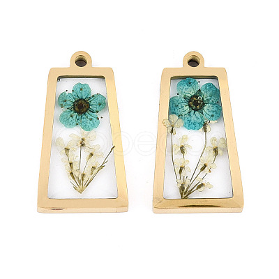 304 Stainless Steel Epoxy Resin Pendants STAS-T072-29-1