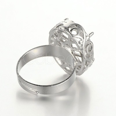 Adjustable Brass Filigree Ring Setting Components MAK-J007-51P-1