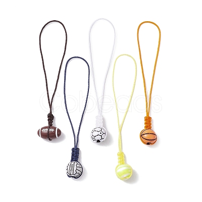 Sports Ball Theme Opaque Acrylic Pendant Decorations HJEW-JM01318-1