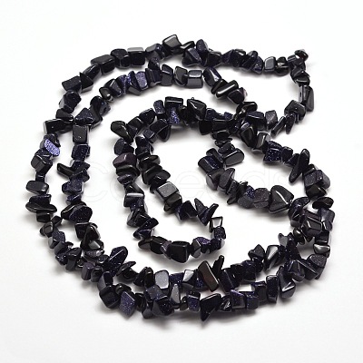 Synthetic  Blue Goldstone Chip Bead Strands X-G-M205-41-1