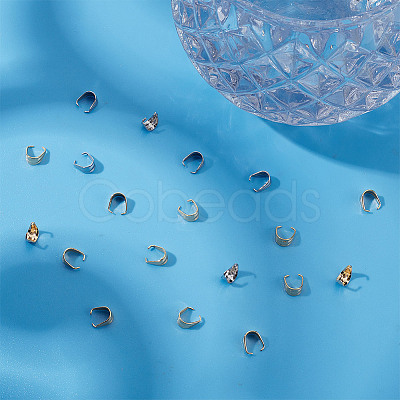 80Pcs 2 Colors 201 Stainless Steel Snap on Bails STAS-GO0001-09-1