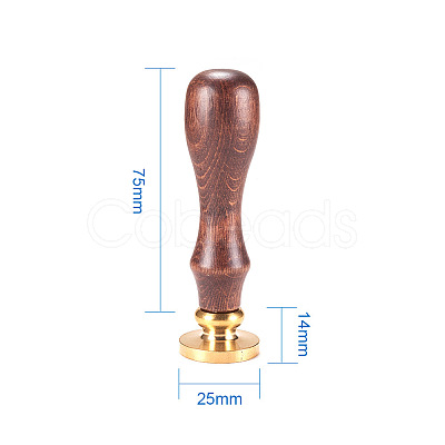 DIY Letter Scrapbook Brass Wax Seal Stamps and Wood Handle Sets AJEW-PH0010-I-1