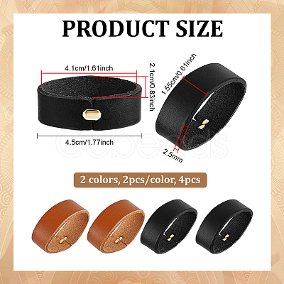 4Pcs Cowhide Leather Loop Keepers FIND-PH0061-44-1