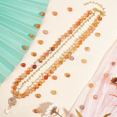 Natural Red Agate Beads Strands G-AR0003-48-1
