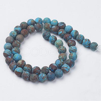 Natural Chrysocolla Round Bead Strands G-G969-12mm-1