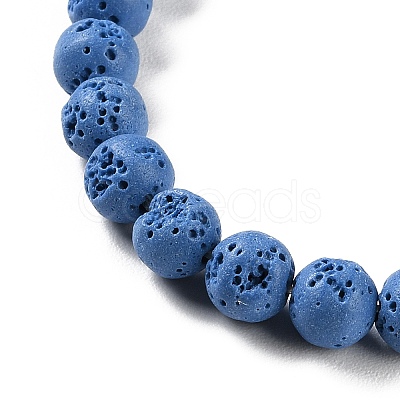 Synthetic Lava Rock Dyed Beads Strands G-H311-08B-09-1