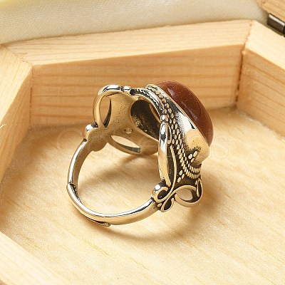 Natural & Synthetic Gemstone Adjustable Rings RJEW-I108-02AS-1