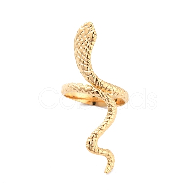 Ion Plating(IP) 304 Stainless Steel Snake Wrap Cuff Ring RJEW-L103-32G-1