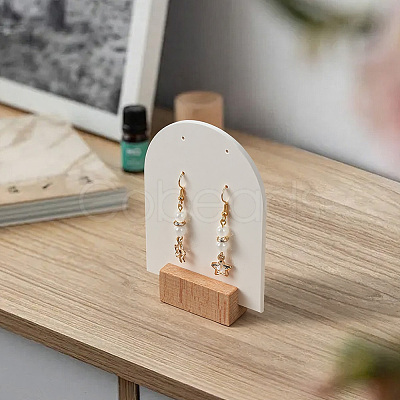 4 Bags Arch Shaped Acrylic Couple Earring Display Stands EDIS-SC0001-15A-1