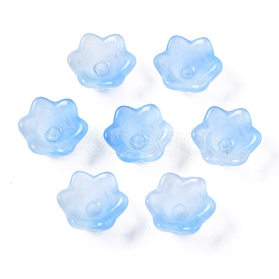 Transparent Two Tone Spray Painted Glass Beads GLAA-Q089-002B-001-1