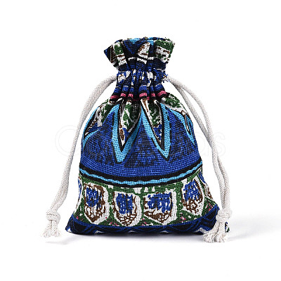 Ethnic Style Burlap Packing Pouches ABAG-N009-06B-02-1