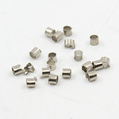 Brass Tube Crimp Beads KK-L021-P-FF-1