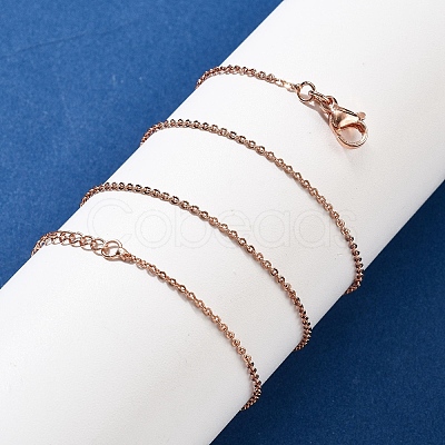 Brass Rolo Chains Necklaces for Women NJEW-D302-45RG-1