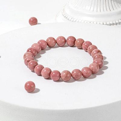 100Pcs 8mm Grade AAA Natural Rhodonite Round Beads DIY-LS0002-65-1