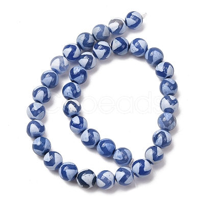 Natural Tibetan Wave Pattern dZi Agate Beads Strands G-B084-A05-02-1