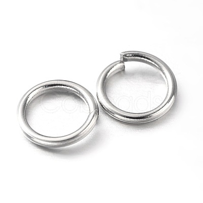 Eco-Friendly PVD Vacuum Plating & Long-Lasting Plated Brass Open Jump Rings KK-E663-10mm-P-1