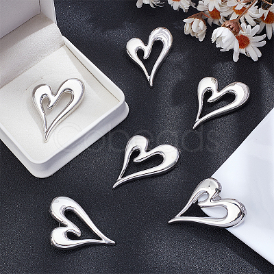 6Pcs Heart Zinc Alloy Lapel Pins for Backpack Clothes JEWB-UN0002-74P-1