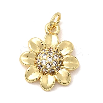 Brass Micro Pave Cubic Zirconia Pendants KK-C137-07A-G-1