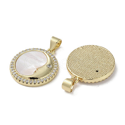 Brass Micro Pave Cubic Zirconia Pendants KK-G485-17B-G-1