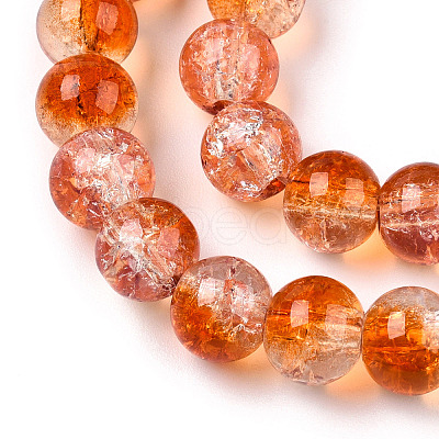 Transparent Crackle Baking Paint Glass Beads Strands DGLA-T003-01B-11-1