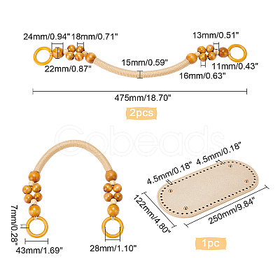 3Pcs 2 Styles PU Leather & Iron Oval Bottom FIND-PH0003-54-1